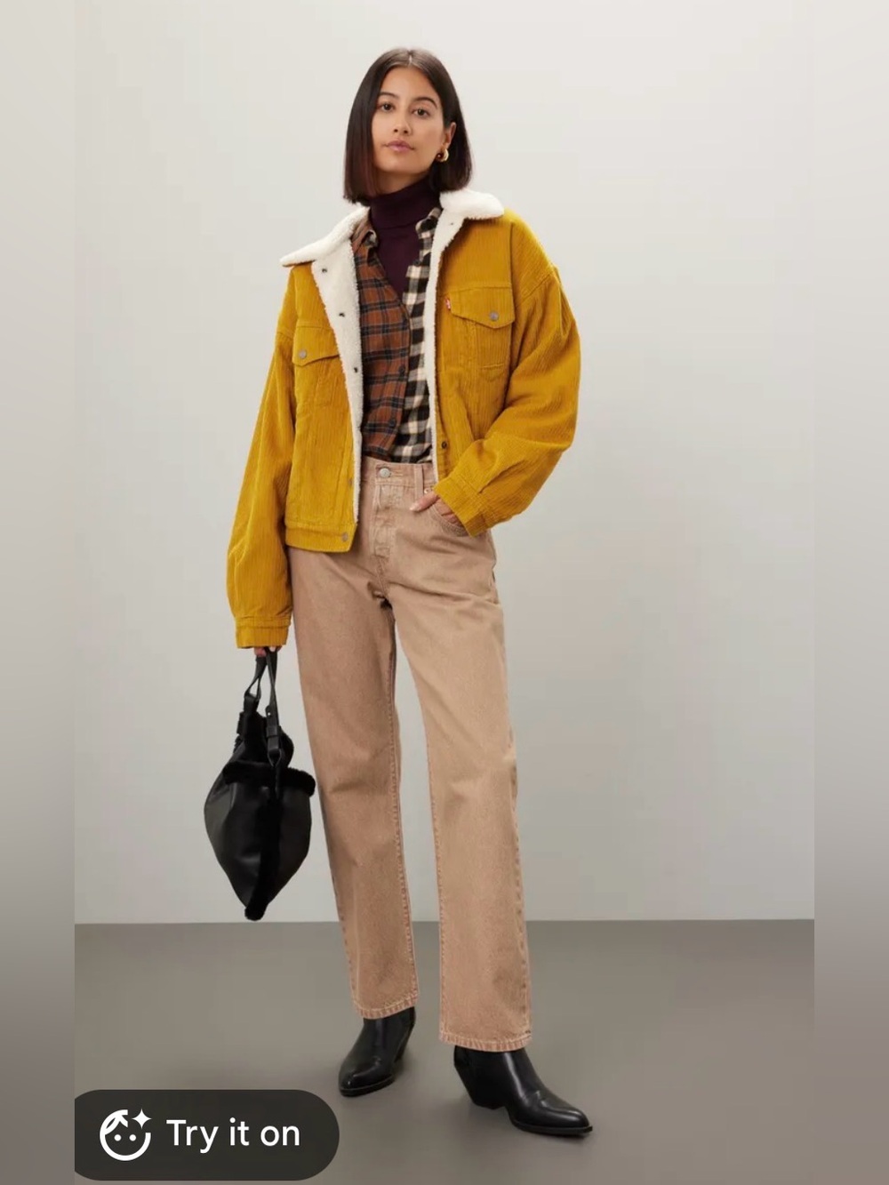 Mustard yellow Sherpa-Lined Corduroy Jacket Levi’s- Women's